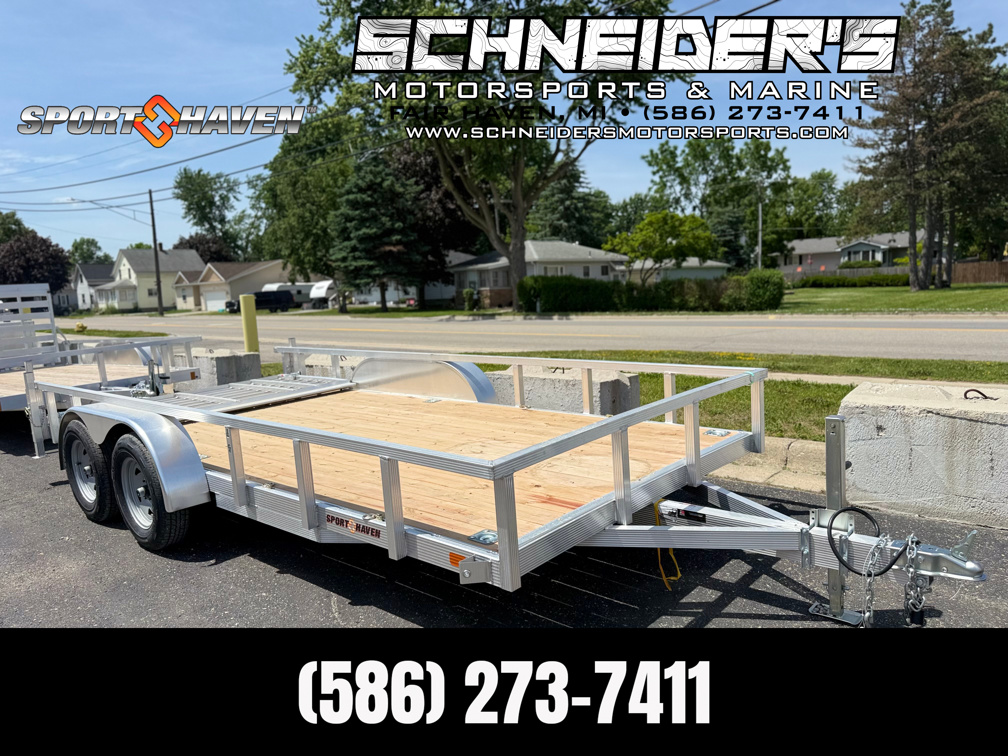 2026 Sport Haven 7x16 Aluminum Tandem Axle Heavy Duty Utility Trailer New Unit Sales