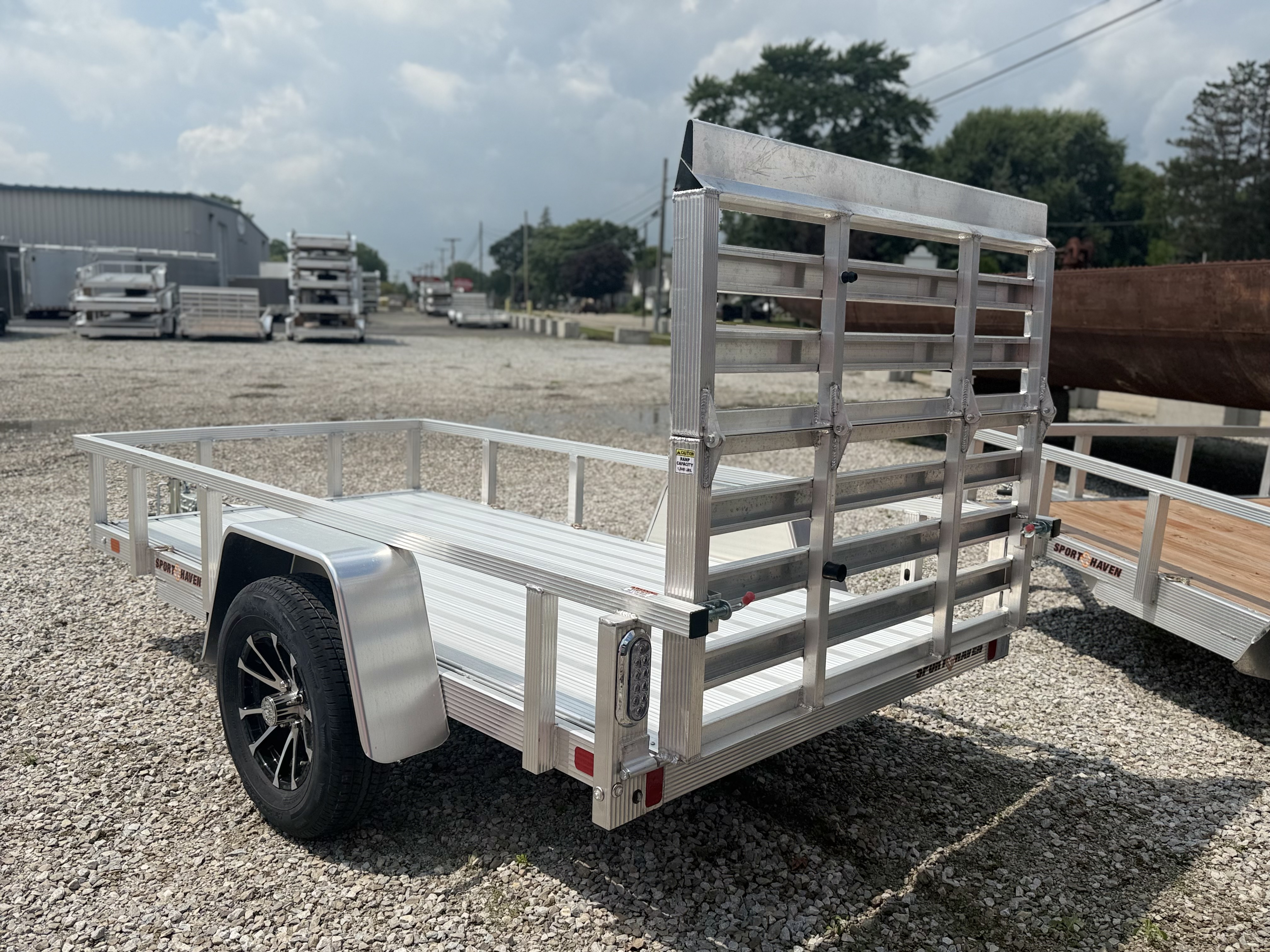 2026 Sport Haven 5x10 Aluminum Deluxe w/ Folding Ramp Utility Trailer New Unit Sales