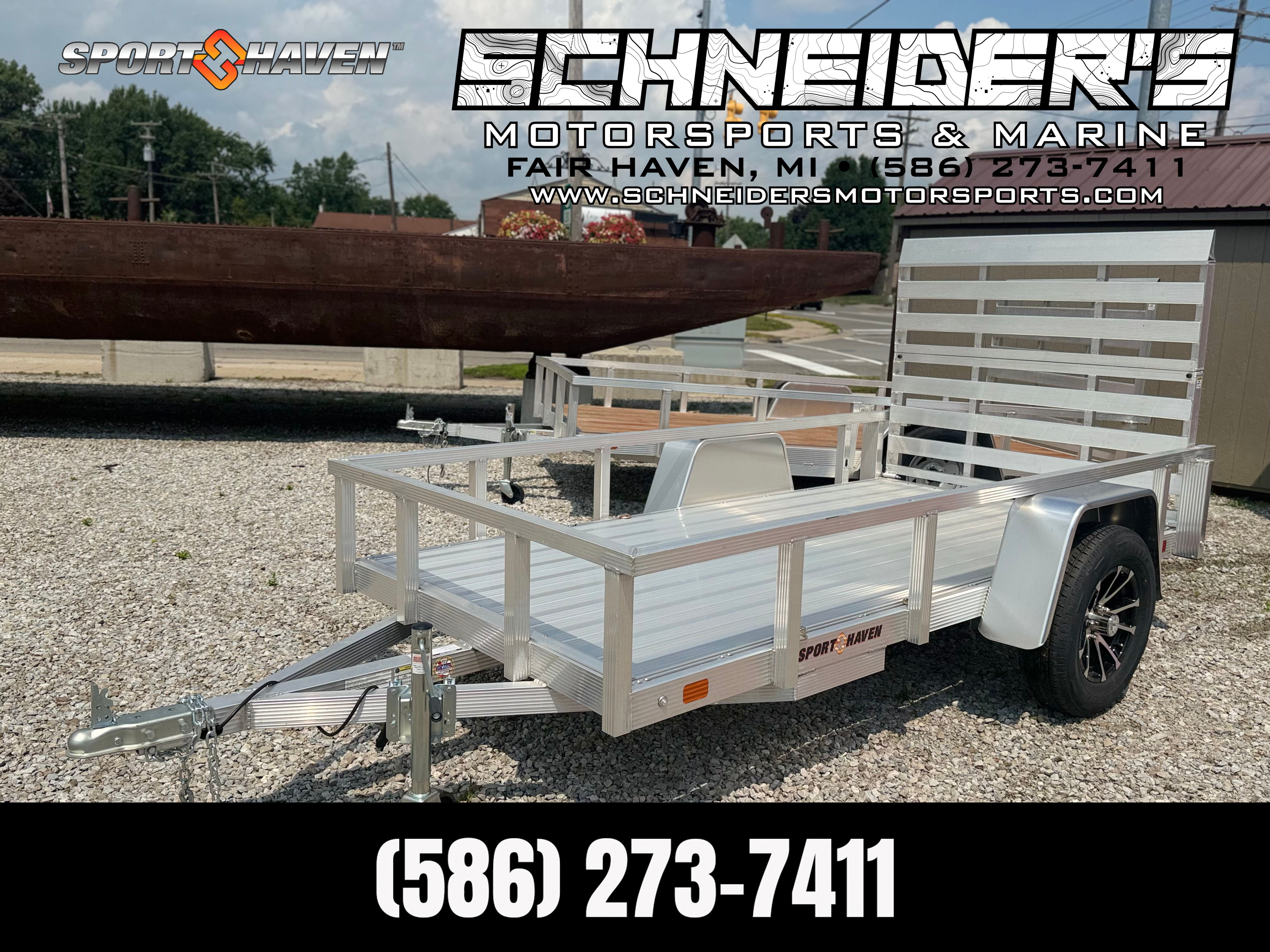 2026 Sport Haven 5x10 Aluminum Deluxe w/ Folding Ramp Utility Trailer New Unit Sales