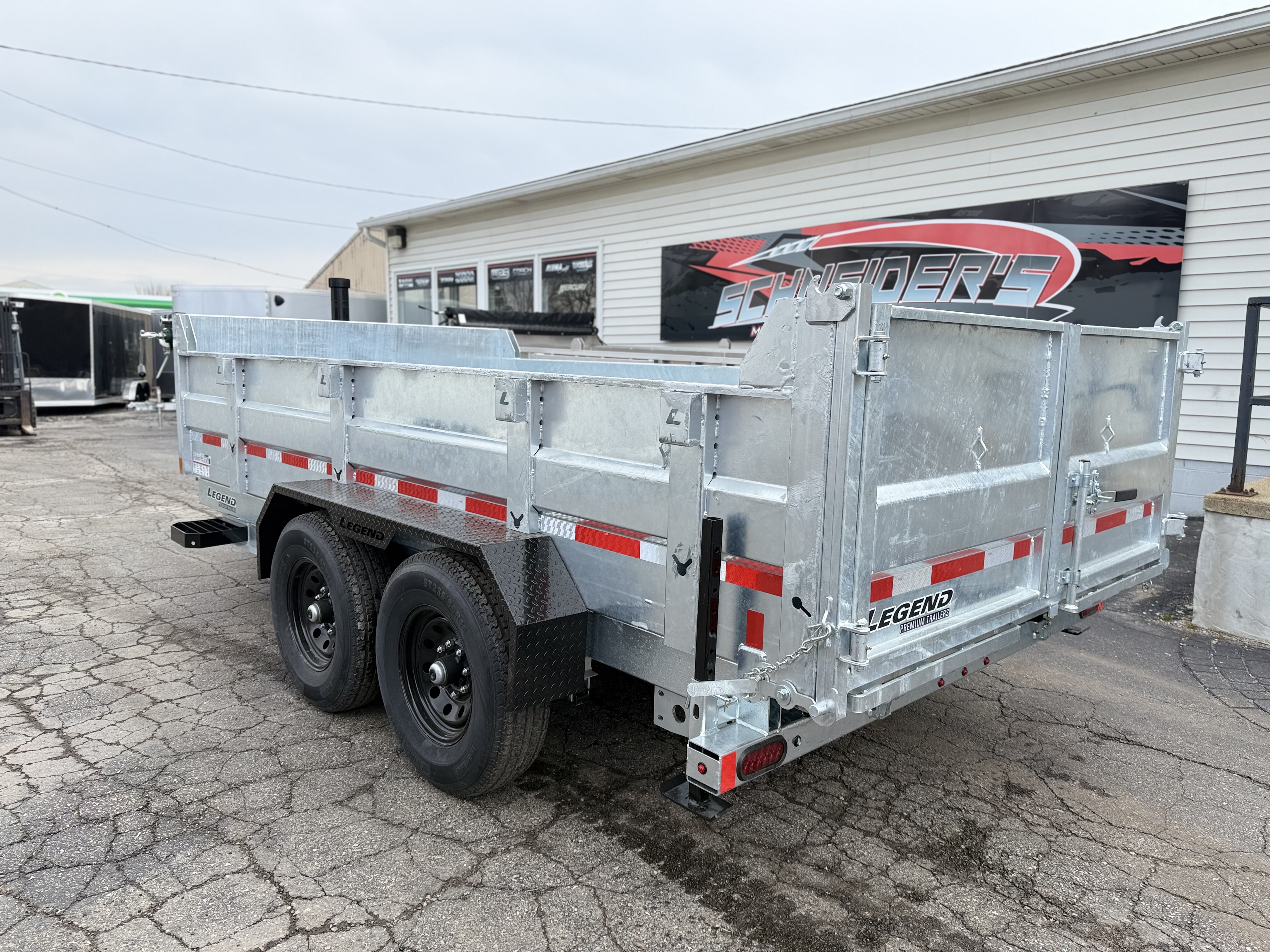 2026 Legend Trailers 7x14 Galvanized Tandem Axle Dump Trailer Utility Trailer