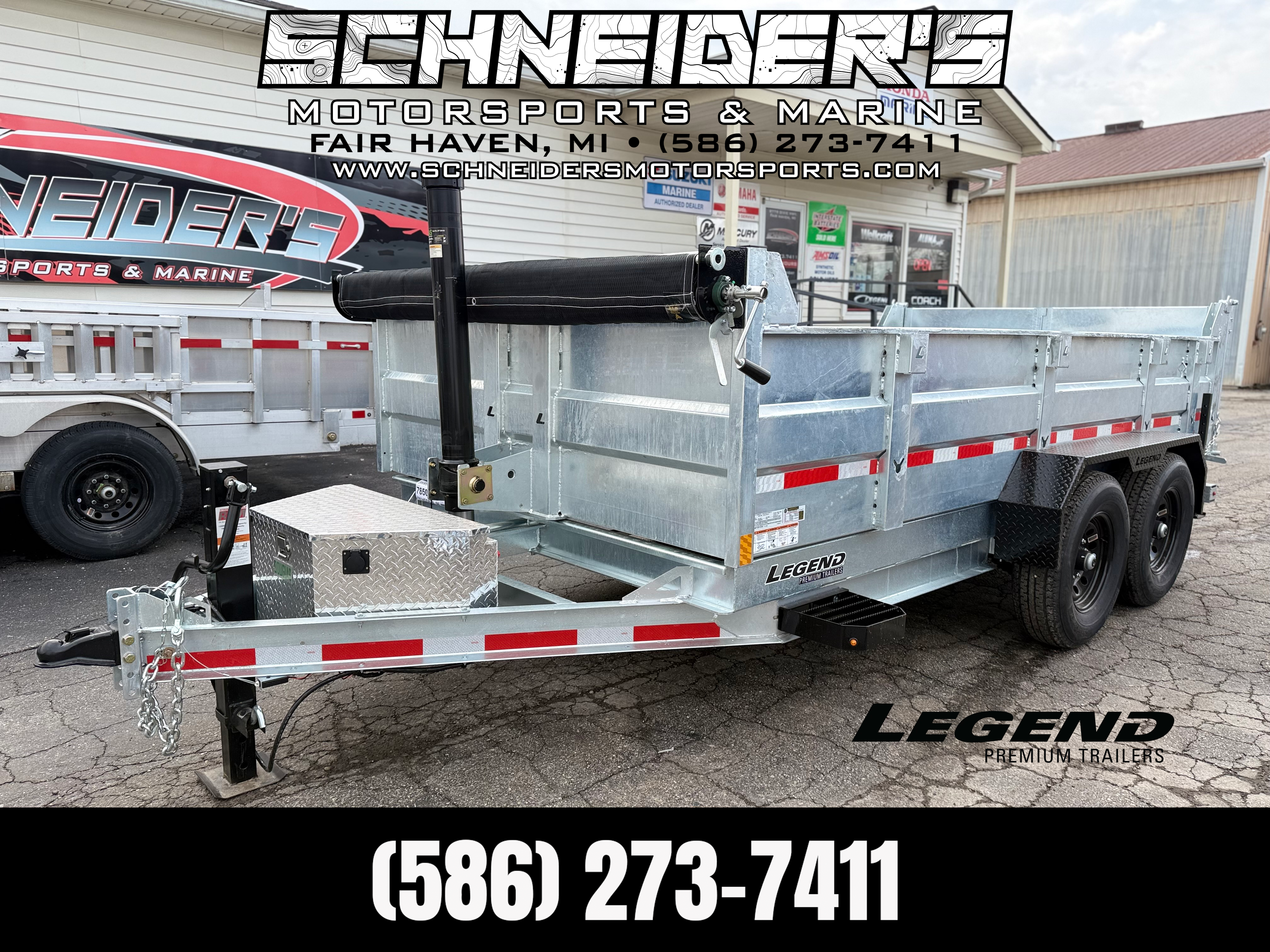 2026 Legend Trailers 7x14 Galvanized Tandem Axle Dump Trailer Utility Trailer