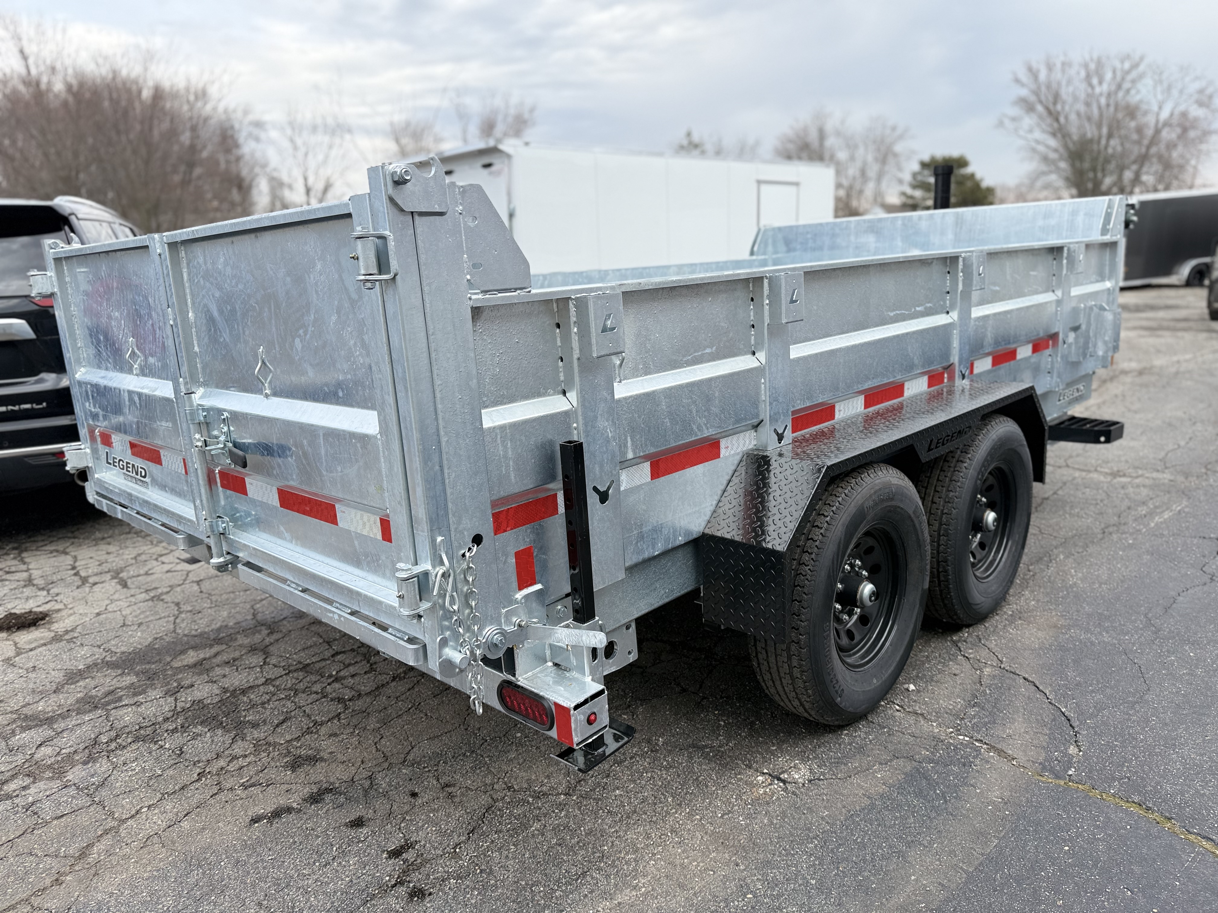 2026 Legend Trailers 7x14 Galvanized Tandem Axle Dump Trailer Utility Trailer