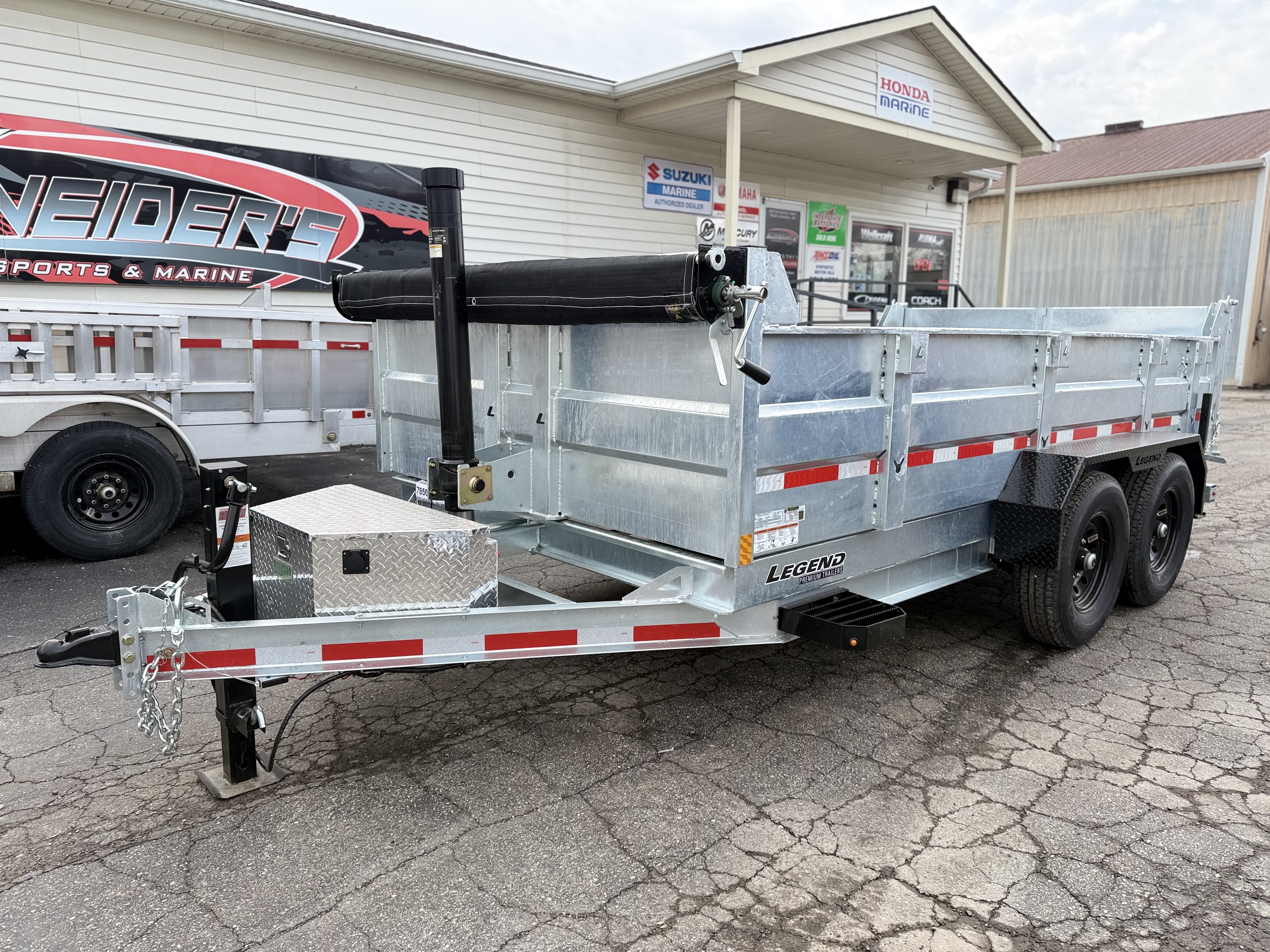 2026 Legend Trailers 7x14 Galvanized Tandem Axle Dump Trailer Utility Trailer