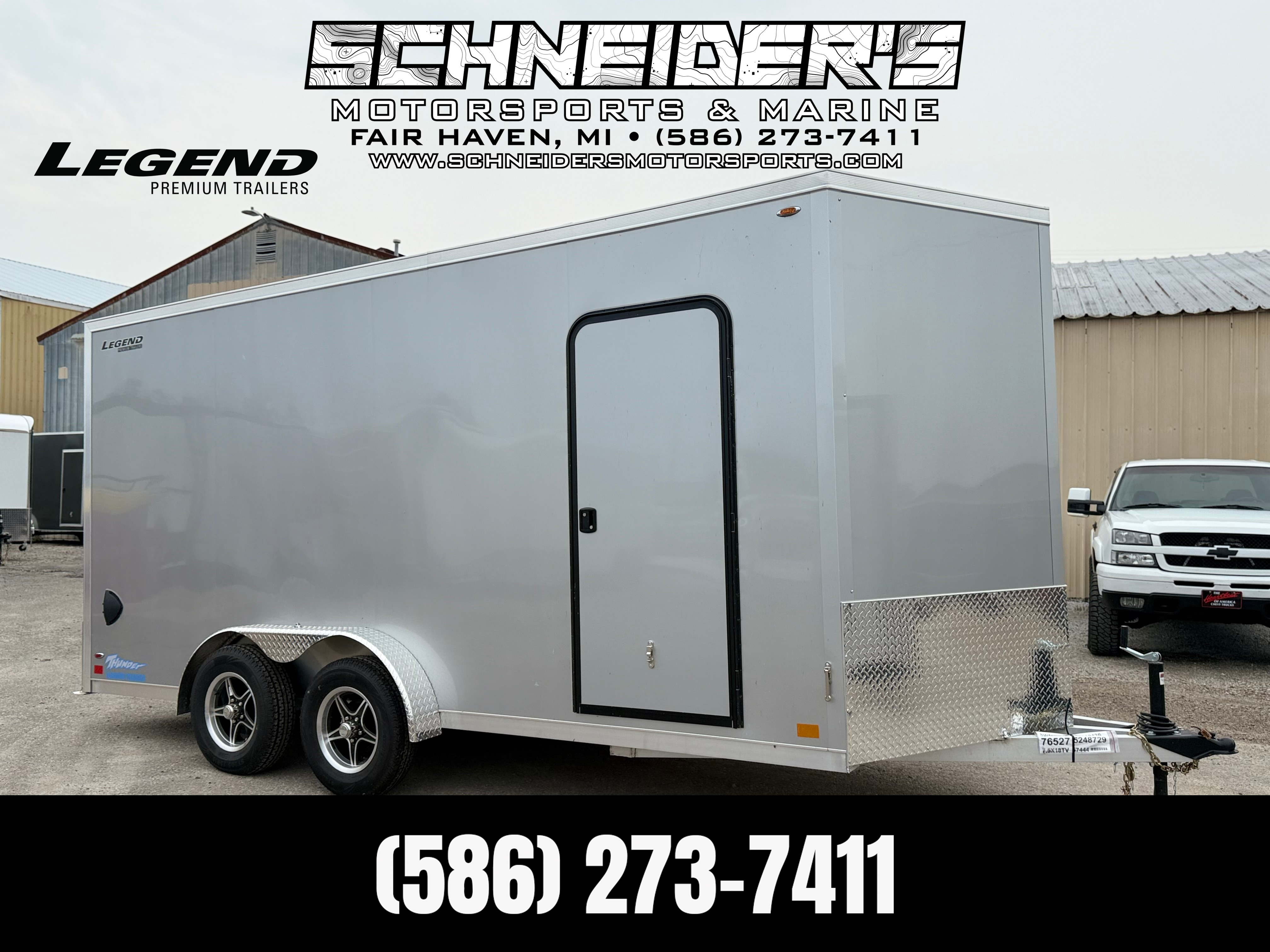 2026 Legend Trailers 7.5x18 Thunder V-Nose Tandem Axle Enclosed Cargo Trailer Cargo Trailer