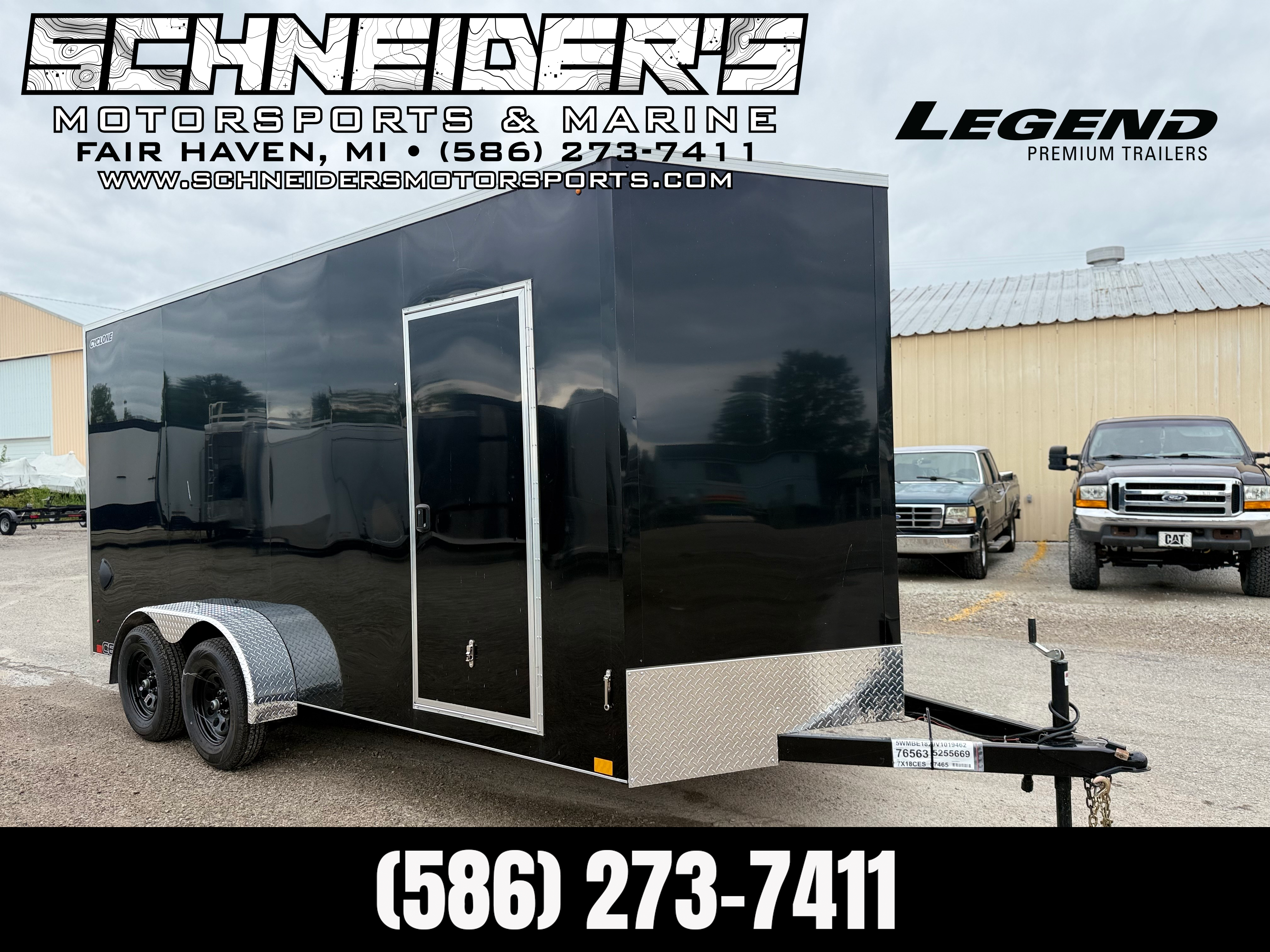 2027 Legend 7X18 Cyclone Steel V-Nose Tandem Axle Enclosed Cargo Trailer Cargo Trailer