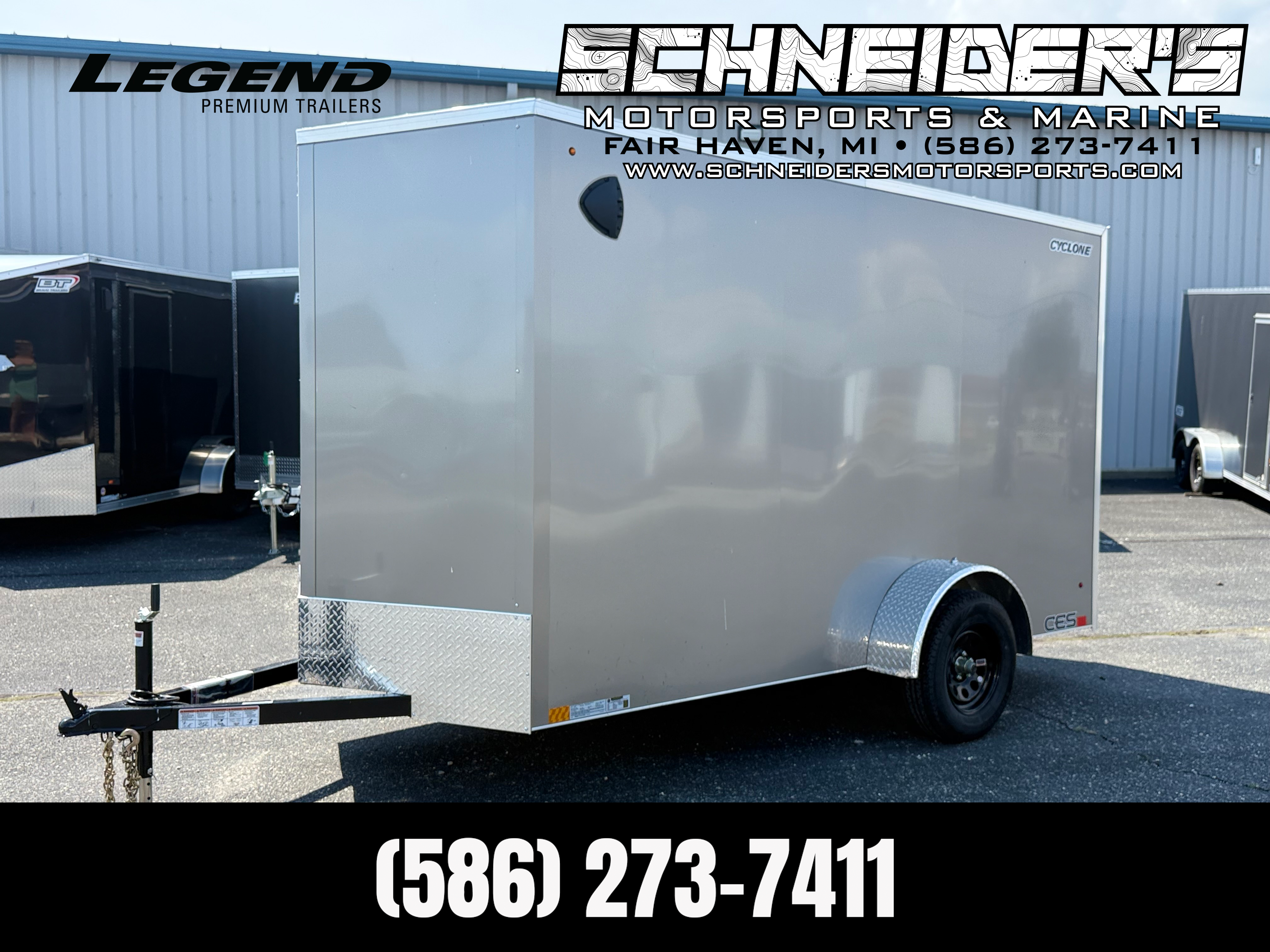 2027 Legend 6x13 Cyclone Steel V-Nose Single Axle Enclosed Cargo Trailer Trailer